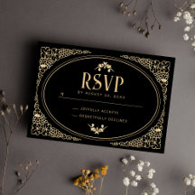 Modern Art Deco Black and Faux Gold