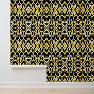 Modern Art Deco Black Gold Collection Wallpaper