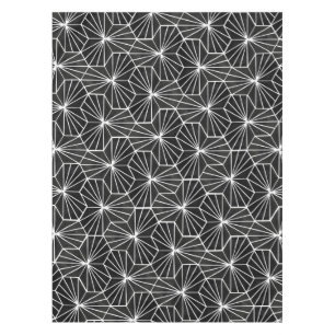 Modern Art Deco Black White Geometrical Pattern Tablecloth