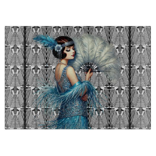 Modern Art Deco Flapper Cutting Board