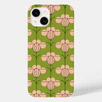 Modern Art Deco Floral Pattern - Pink Petals