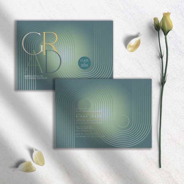Modern Art Deco Geometric Graduation Green ID906 (Creator Uploaded)