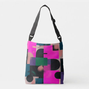 Modern Art Deco Green Floral Pattern Crossbody Bag