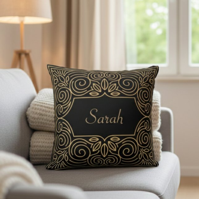 Modern Art Deco Personalized Pillow (Creator Uploaded)
