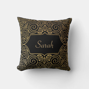 Modern Art Deco Personalized Pillow