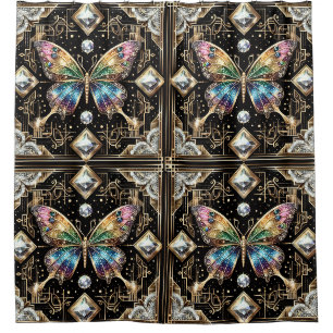 Modern Art Deco Rainbow Butterfly