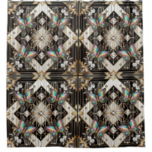Modern Art Deco Rainbow Butterfly