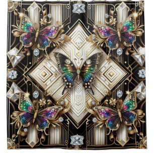 Modern Art Deco Rainbow Butterfly