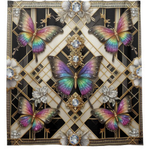Modern Art Deco Rainbow Butterfly