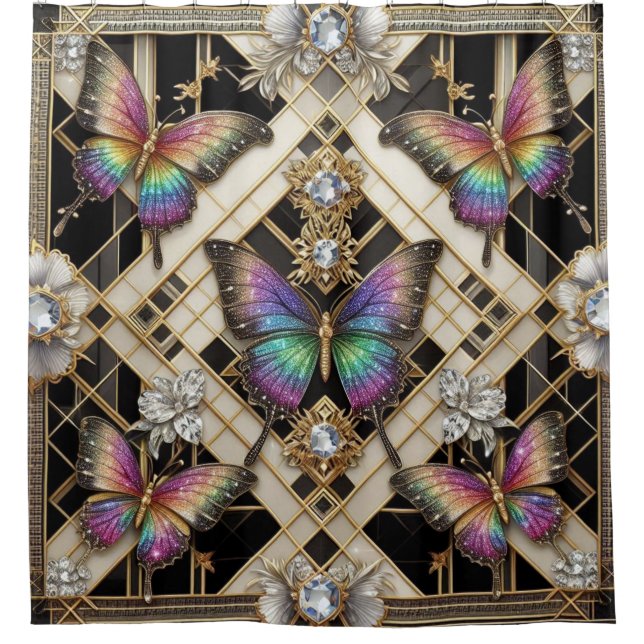 Modern Art Deco Rainbow Butterfly (Front)