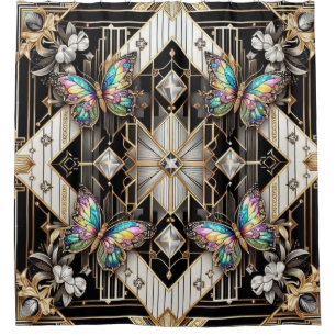 Modern Art Deco Rainbow Butterfly