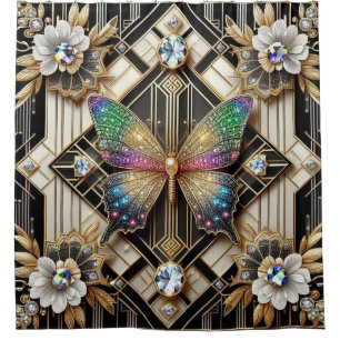 Modern Art Deco Rainbow Butterfly
