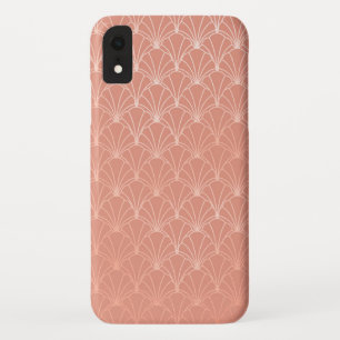 Modern Art Deco Rose Gold Foil Pattern iPhone XR Case