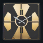 Modern Art Deco Square Wall Clock<br><div class="desc">Great clock design. You will love it like others. Be free to use this design for other product you like or to customize and add your text. Follow me for more. Thank you. Have a nice day.</div>