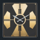 Modern Art Deco Square Wall Clock<br><div class="desc">Great clock design. You will love it like others. Be free to use this design for other product you like or to customize and add your text. Follow me for more. Thank you. Have a nice day.</div>