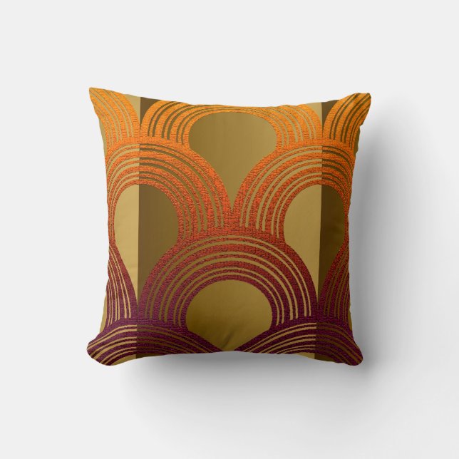 Modern Art Deco Throw Pillow (Front)