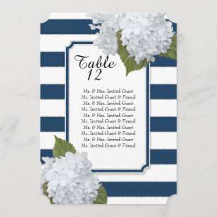 Modern Art Deco White Hydrangeas Table Seating Invitation
