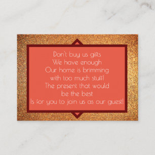 Modern Art Deco Wishing Well Glitter Wedding Enclosure Card