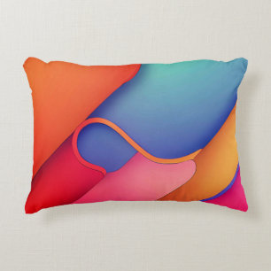 Modern Art Design Folds of Colour Accent Pillow