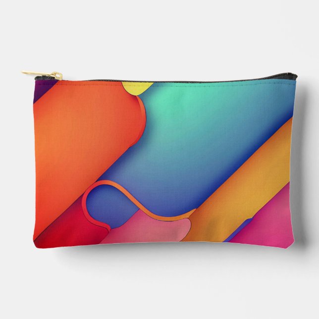 Modern Art Design Folds of Colour  Accessory Pouch (Front)