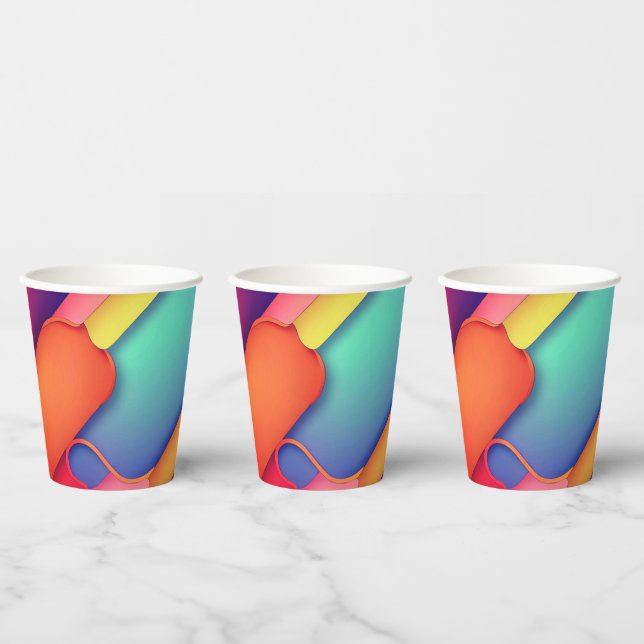Modern Art Design Folds of Colour Paper Cups (Multi)