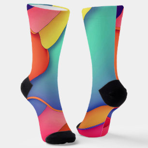 Modern Art Design Folds of Colour Socks