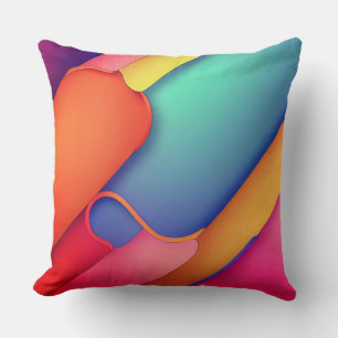 Modern Art Design Folds of Colour Throw Pillow