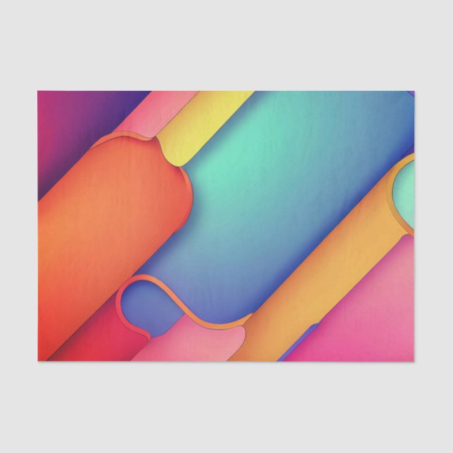 Modern Art Design Folds of Colour Tissue Paper (Front)