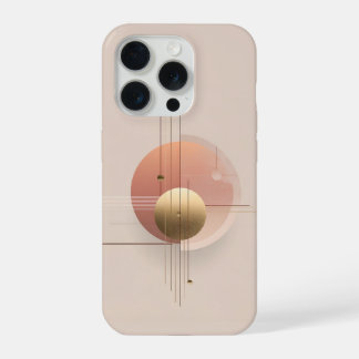 Modern art design with circles and lines, iPhone 15 pro case