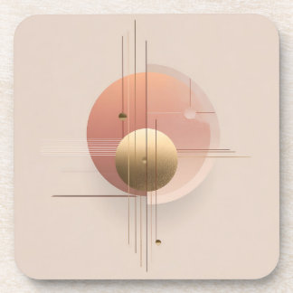 Modern art design with circles and lines planner, coaster