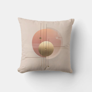 Modern art design with circles and lines planner, throw pillow