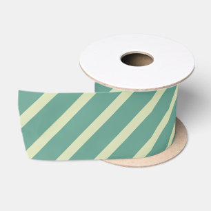 Modern Art Diagonal Stripes Sea Green Satin Ribbon