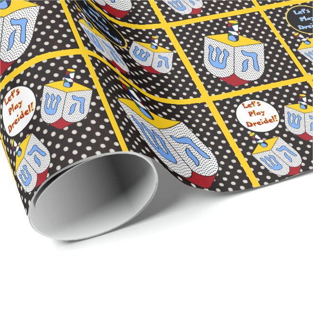 Modern Art Dreidel Gone Dotty Wrapping Paper (Roll Corner)