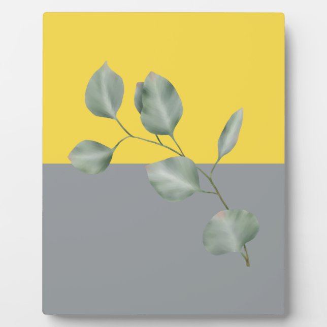 Modern Art Eucalyptus Leaves Plaque (Front)