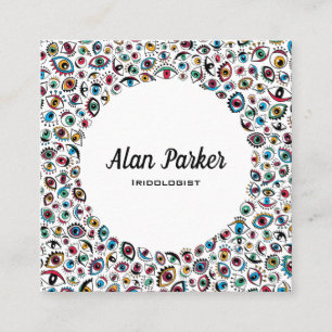 Modern art eyes iridologist ophthalmologist square business card