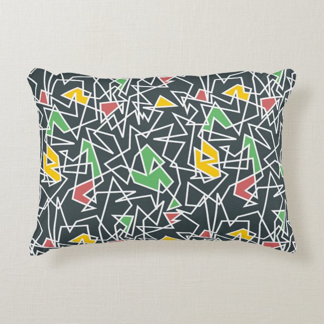 Modern art fancy design line art accent pillow (Front)