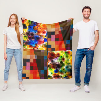 Modern Art Fusion Fleece Blanket