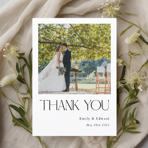 Modern Art Gallery Photo Wedding Thank You Card