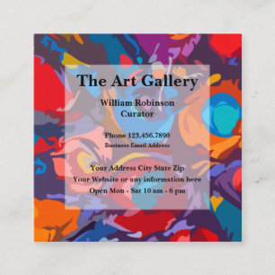 Modern Art Gallery Retail Store Square Business Card