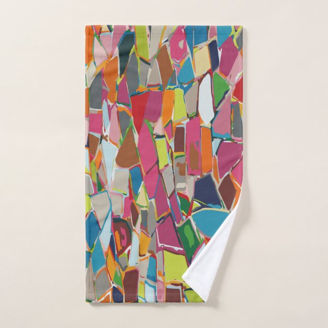 Modern Art Geometric Deco Multi-colour Bath Towel Set (Hand Towel)