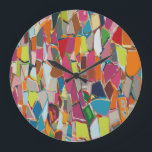 Modern Art Geometric Deco Multi-colour Large Clock<br><div class="desc">This design is perfect for anyone and everyone! 
Get hold of this artistic pattern for unique clothes and décor.</div>