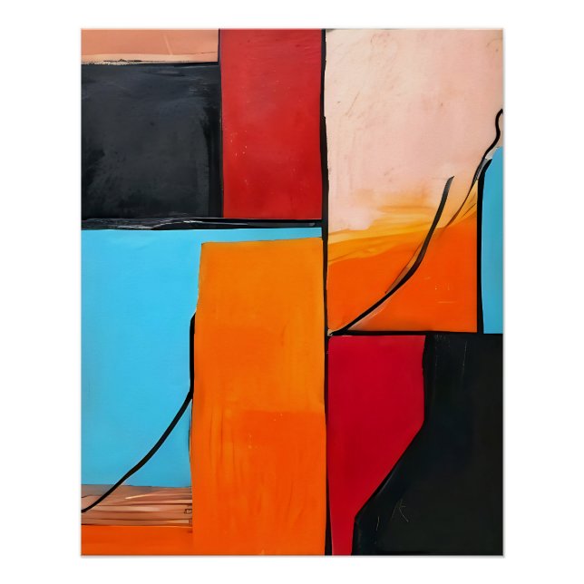 modern art, geometric shapes, abstract design, geo poster (Front)