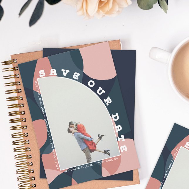 Modern Art Half Arch Photo Save The Date (Creator Uploaded)