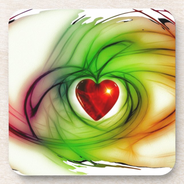 Modern art heart, chic love pattern gifts for her coaster (Front)
