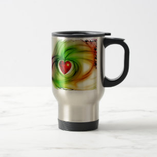 Modern art heart, chic love pattern gifts for her travel mug