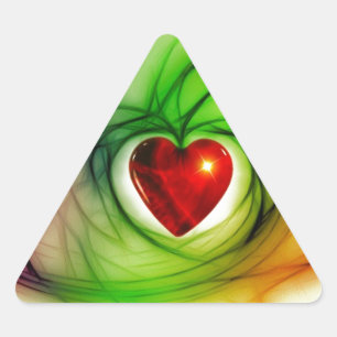 Modern art heart, chic love pattern gifts for her triangle sticker