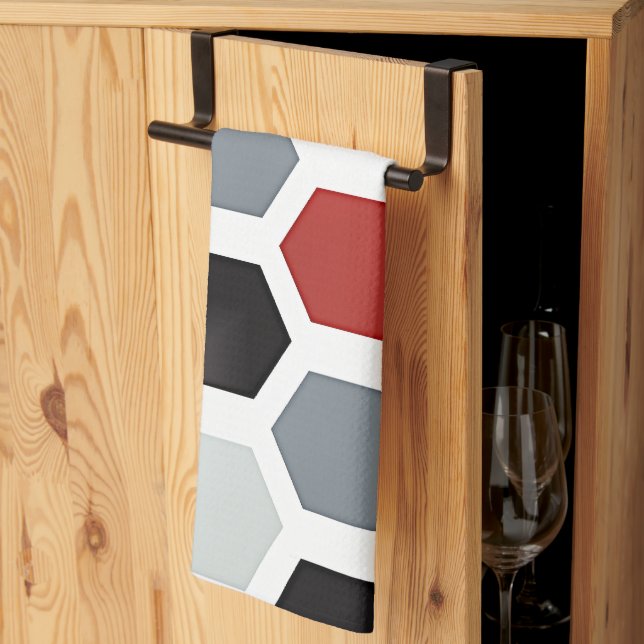 Modern Art Hexagon Pattern Kitchen Towel (Thirds Fold)