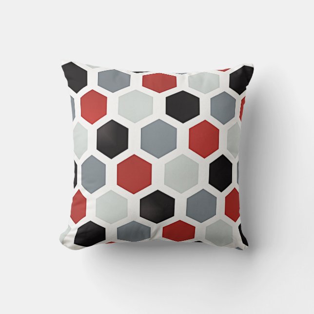 Modern Art Hexagon Pattern Throw Pillow (Front)