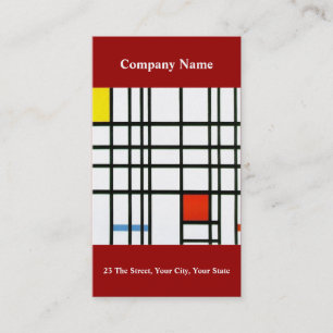 Modern Art Inspired Business Card red