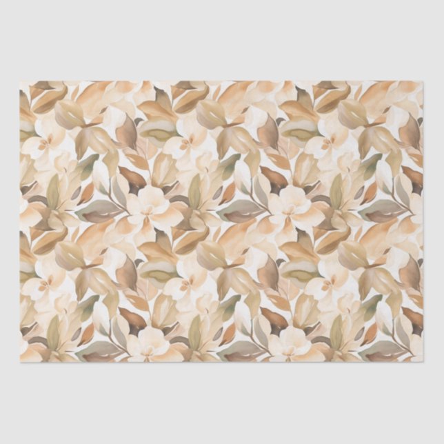 Modern Art Magnolias Floral  Tissue Paper (Front)